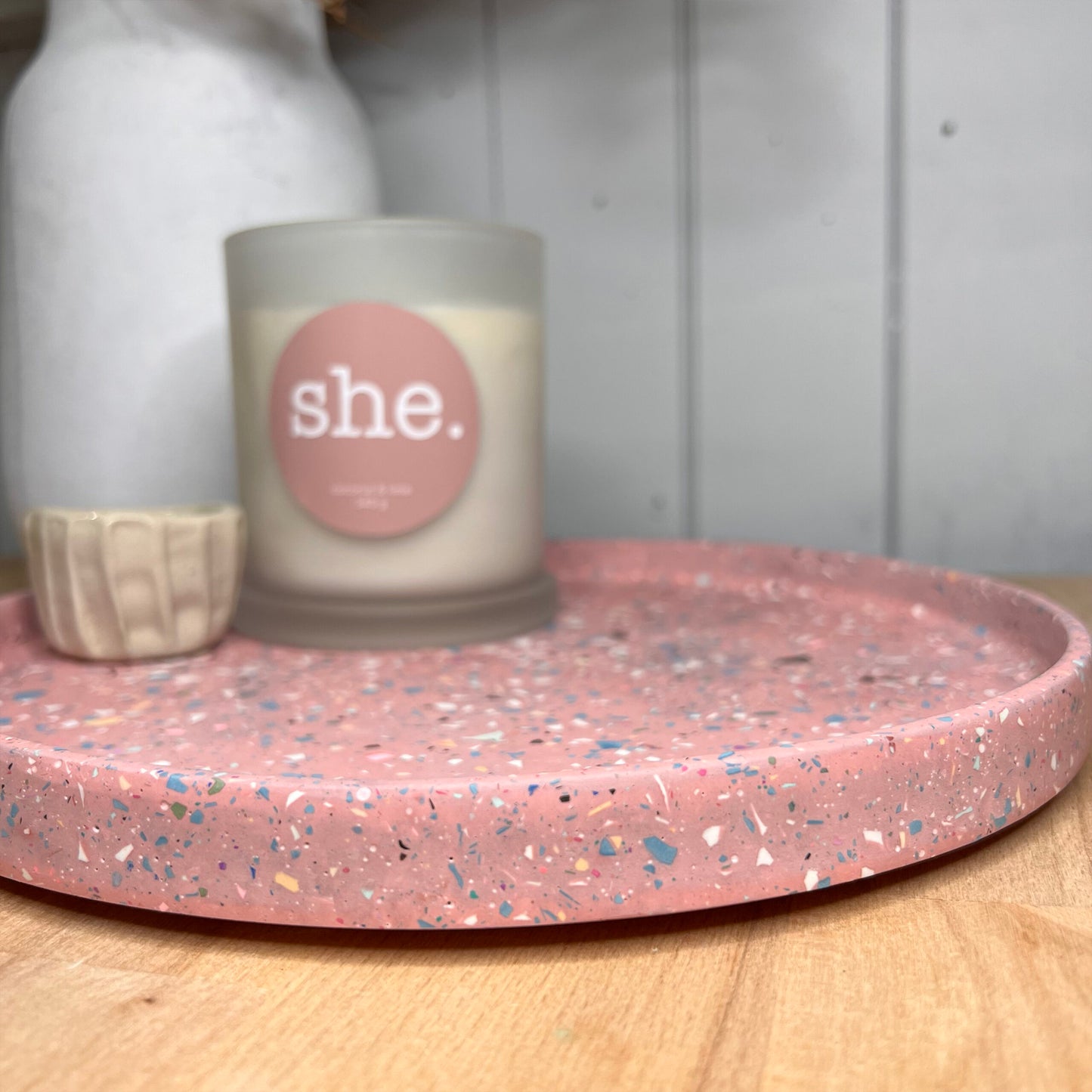 Round Tray - Large Lala - Pink Terrazzo