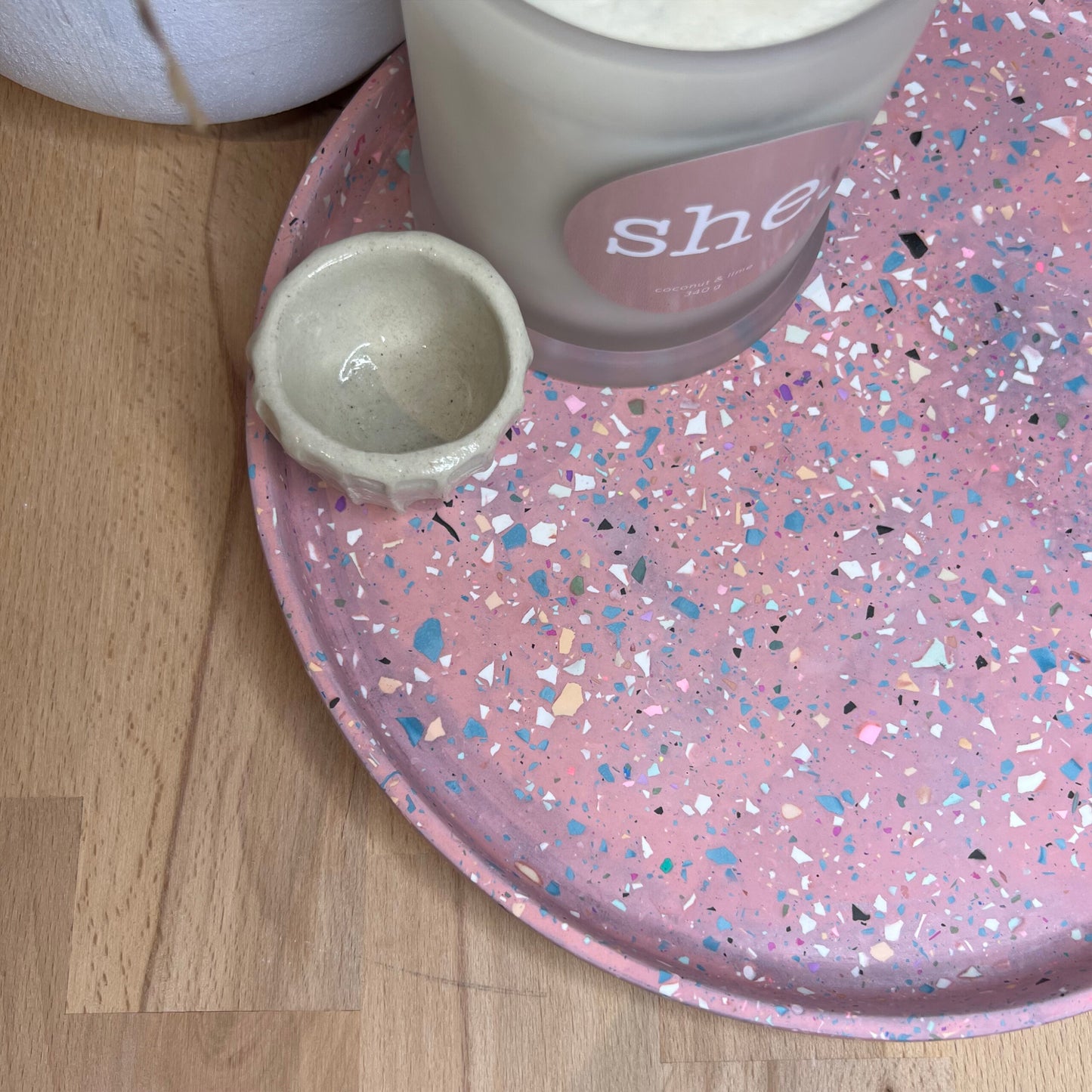 Round Tray - Large Lala - Pink Terrazzo