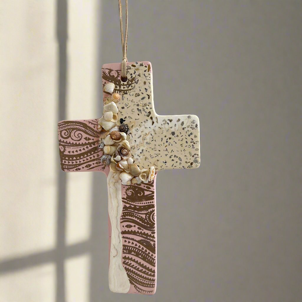 Wall Cross - Brighton Sands with Hand Picked Shells