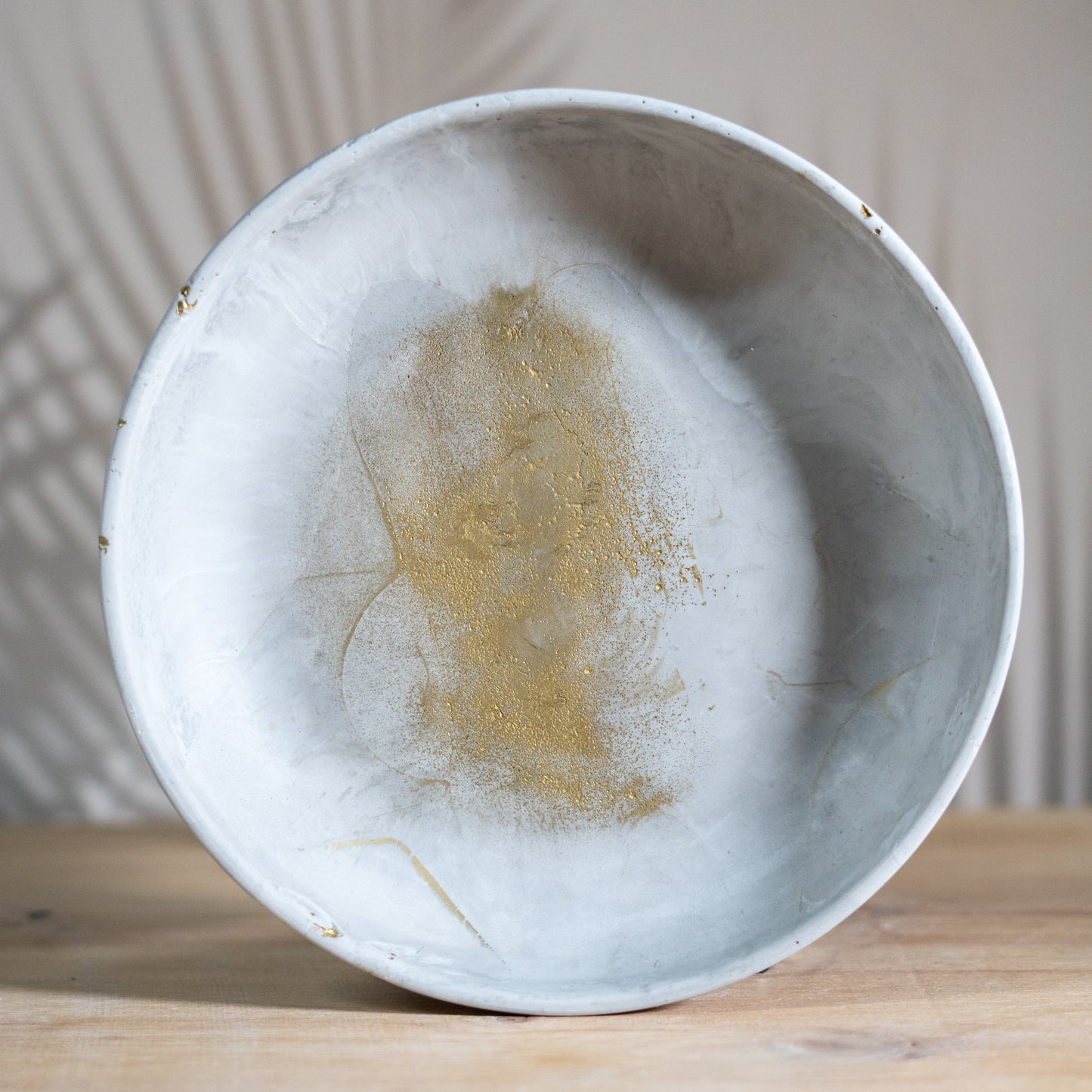 Minimalist Candle Bowl - Slate with Gold accents